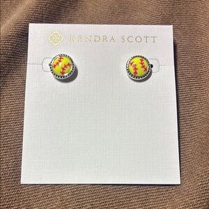 Kendra Scott Kids Yellow Softball Stud Earrings